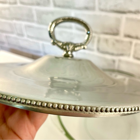 Vintage Pyrex/Beunilum Serving Dish Set - Clear Glass Bowl With Aluminum Cover - Picture 6 of 12